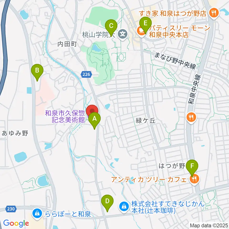 和泉市久保惣記念美術館周辺のコンビニエンスストア一覧地図