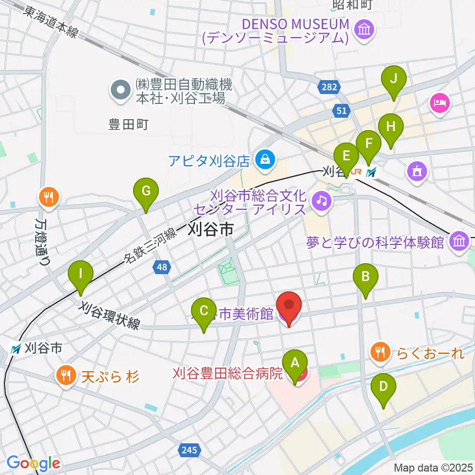 刈谷市美術館周辺のコンビニエンスストア一覧地図