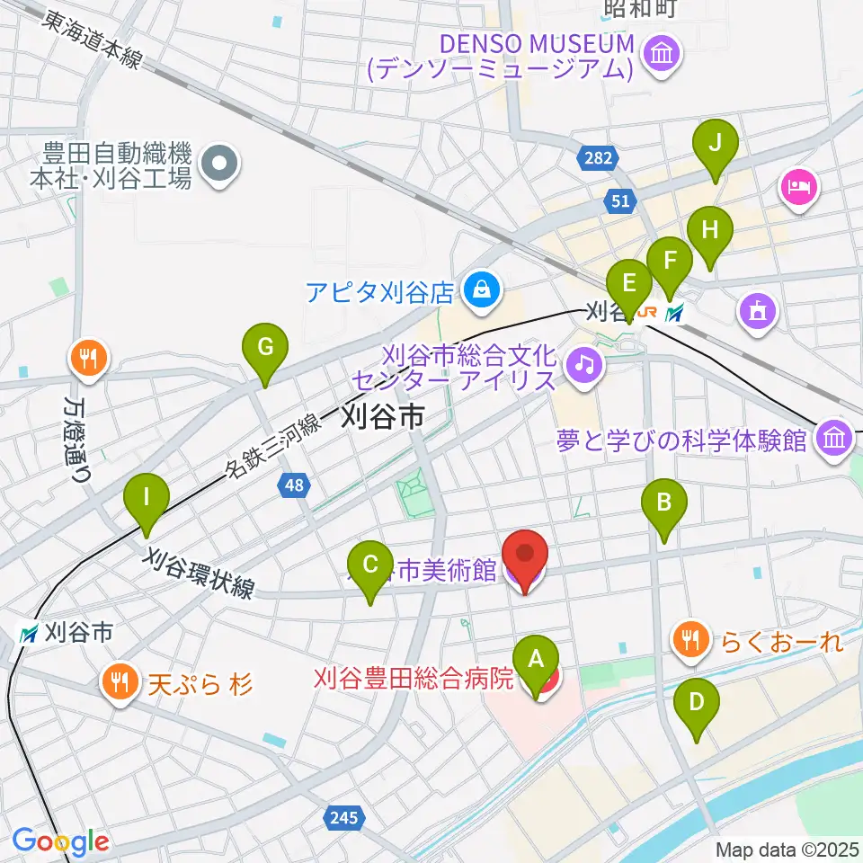 刈谷市美術館周辺のコンビニエンスストア一覧地図
