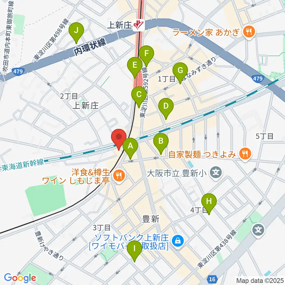 上新庄スタジオテンダー周辺のコンビニエンスストア一覧地図