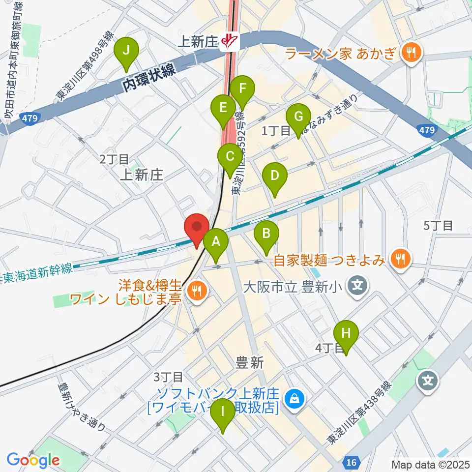 上新庄スタジオテンダー周辺のコンビニエンスストア一覧地図