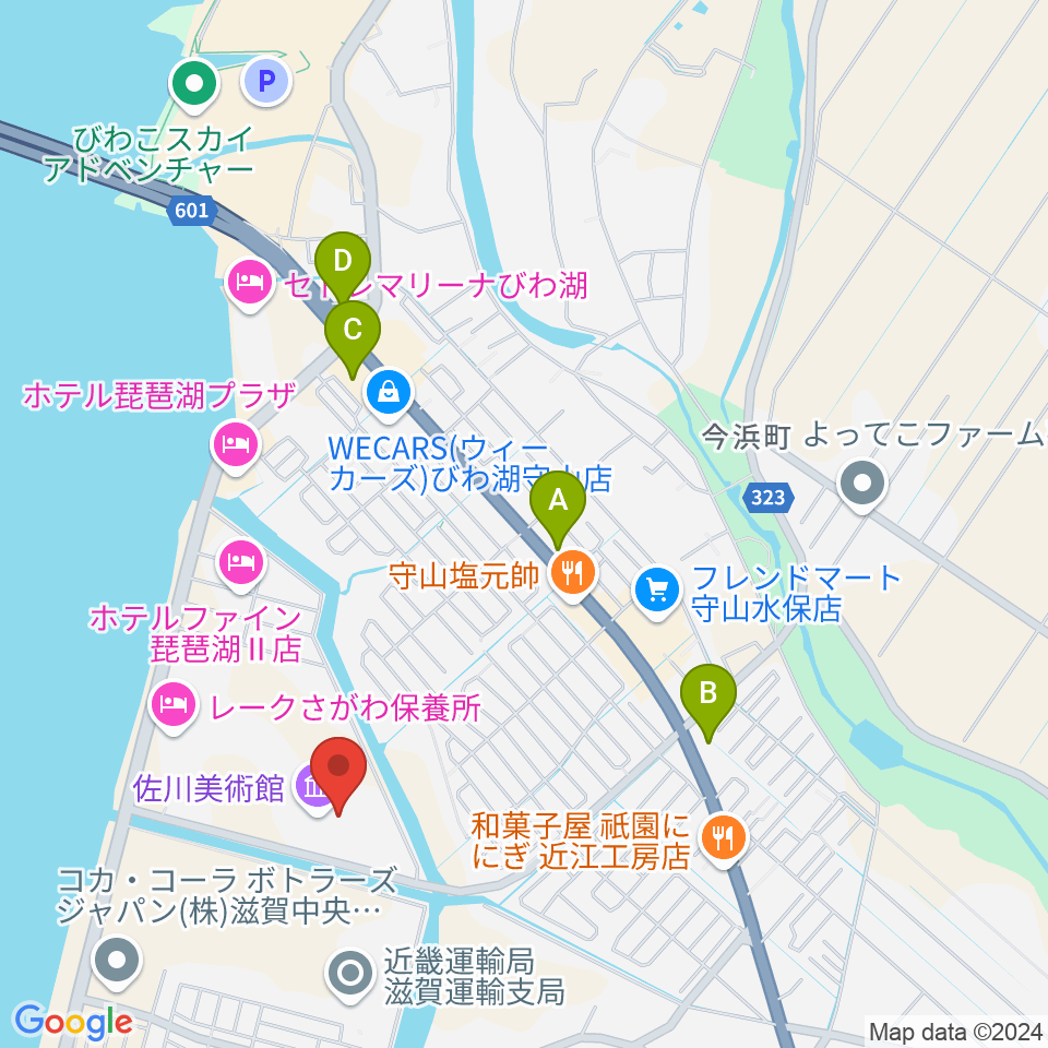 佐川美術館周辺のコンビニエンスストア一覧地図