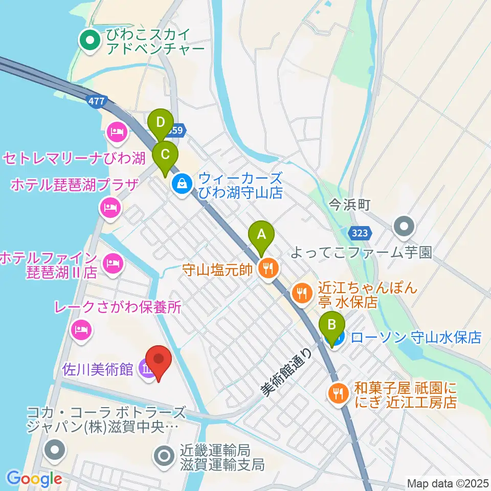 佐川美術館周辺のコンビニエンスストア一覧地図
