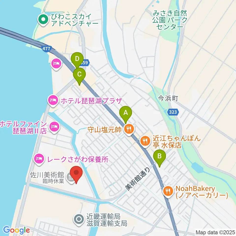 佐川美術館周辺のコンビニエンスストア一覧地図
