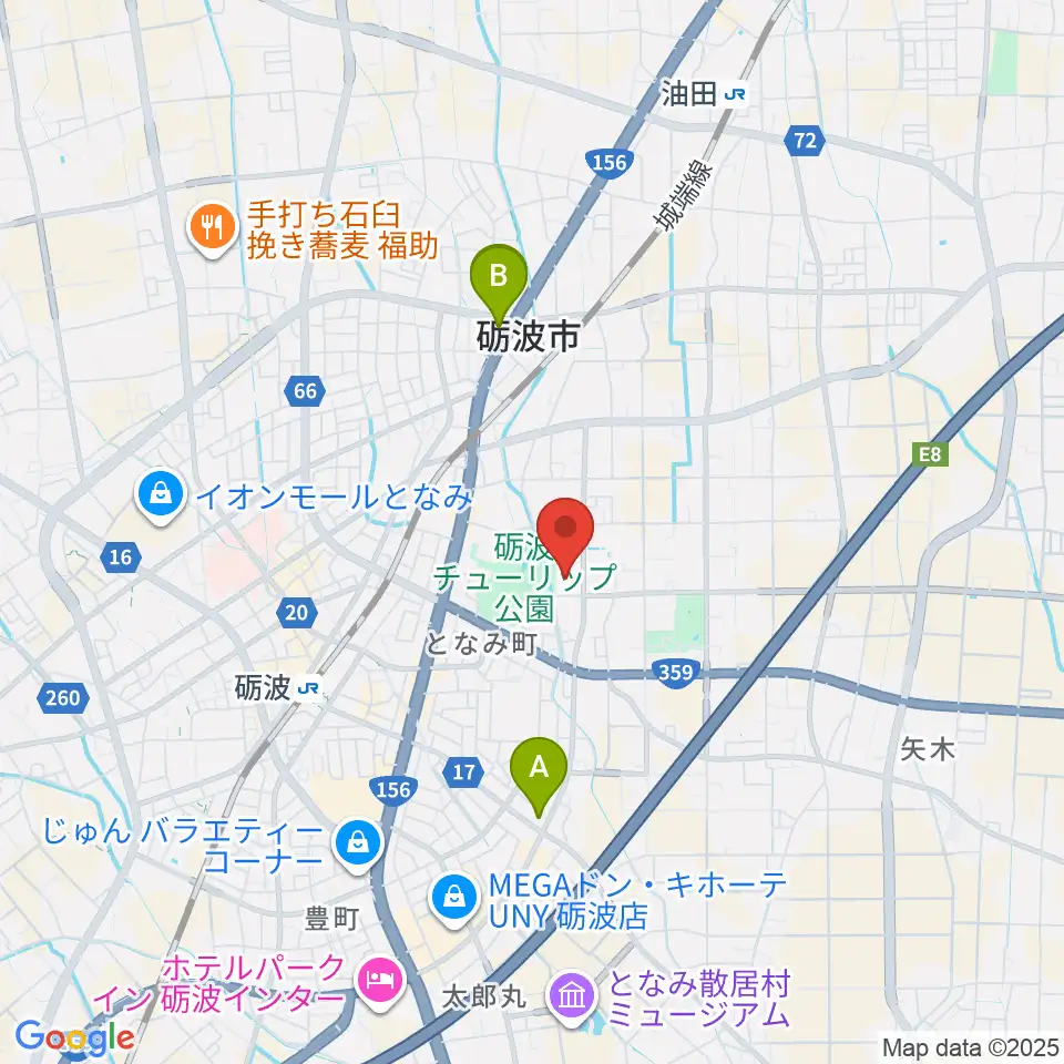 砺波市美術館周辺のコンビニエンスストア一覧地図