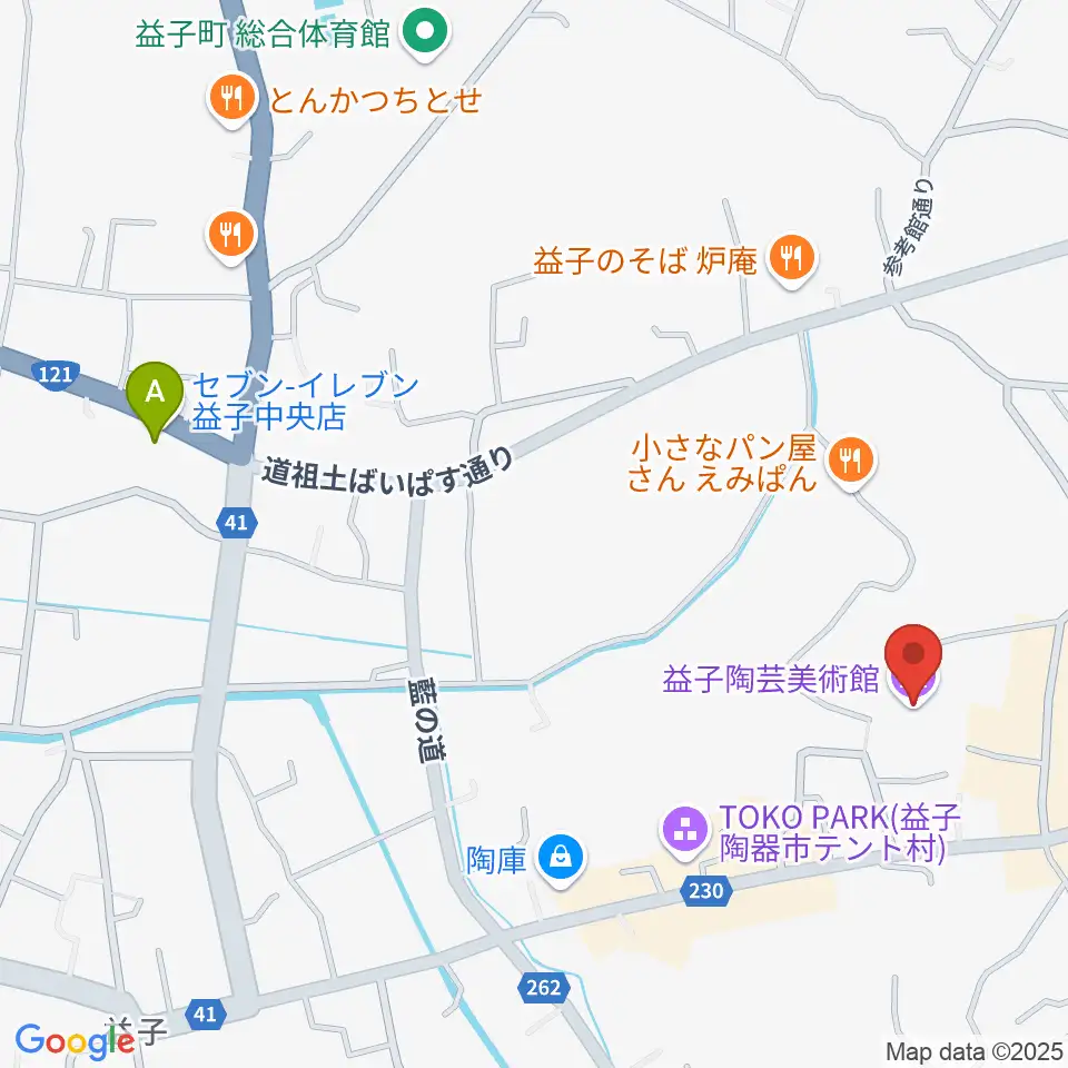 益子陶芸美術館周辺のコンビニエンスストア一覧地図