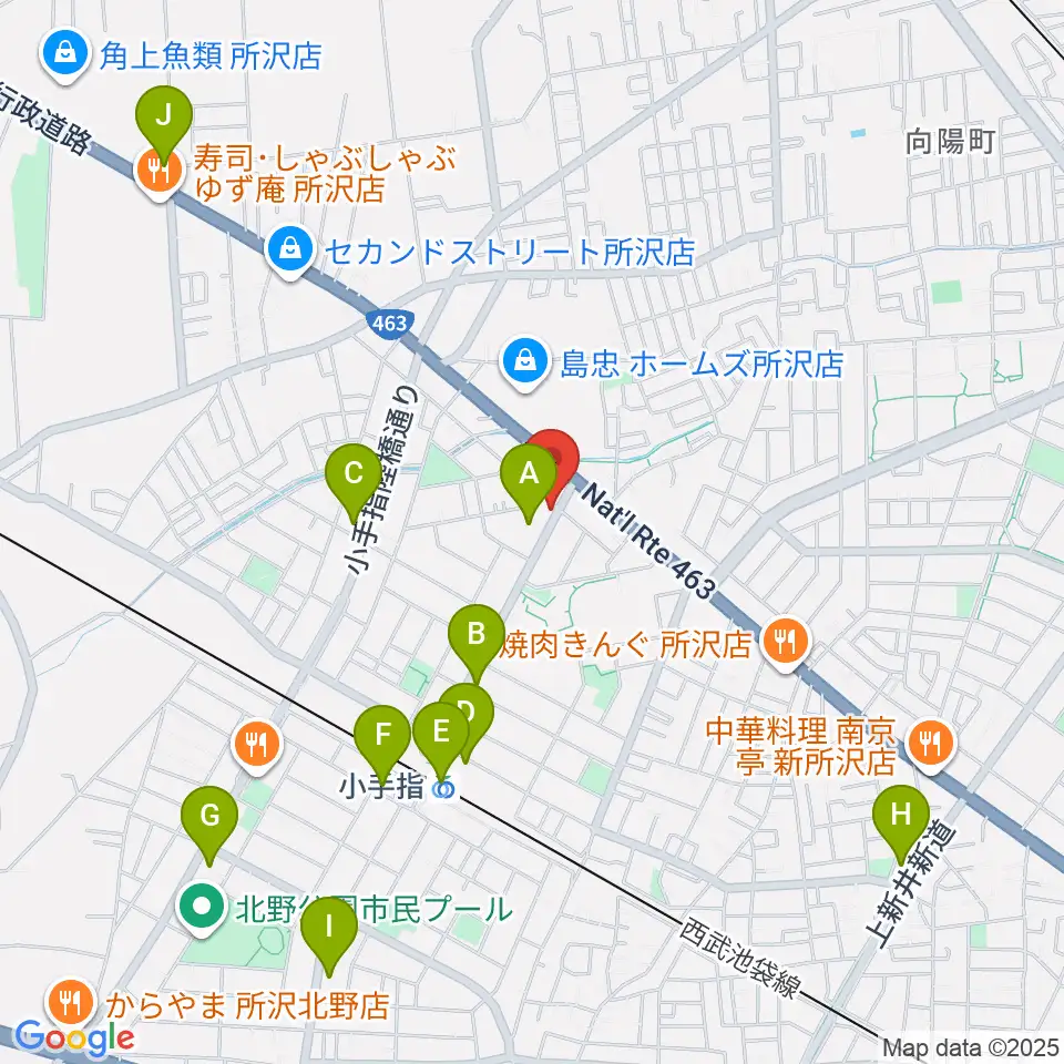 サウンドショット 小手指店周辺のコンビニエンスストア一覧地図