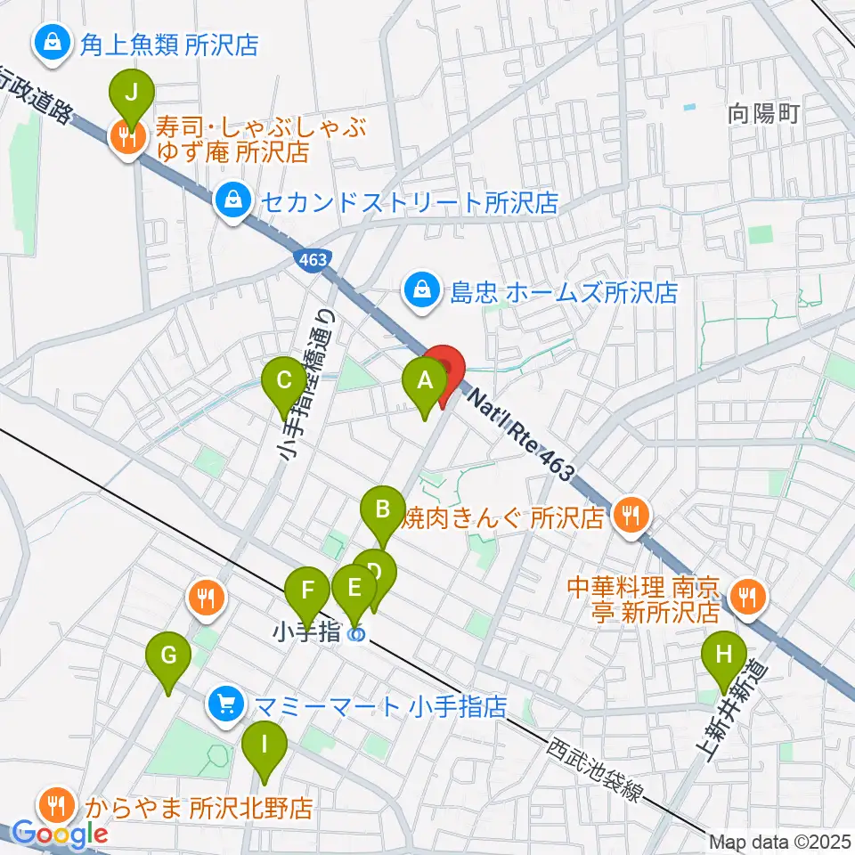 サウンドショット 小手指店周辺のコンビニエンスストア一覧地図