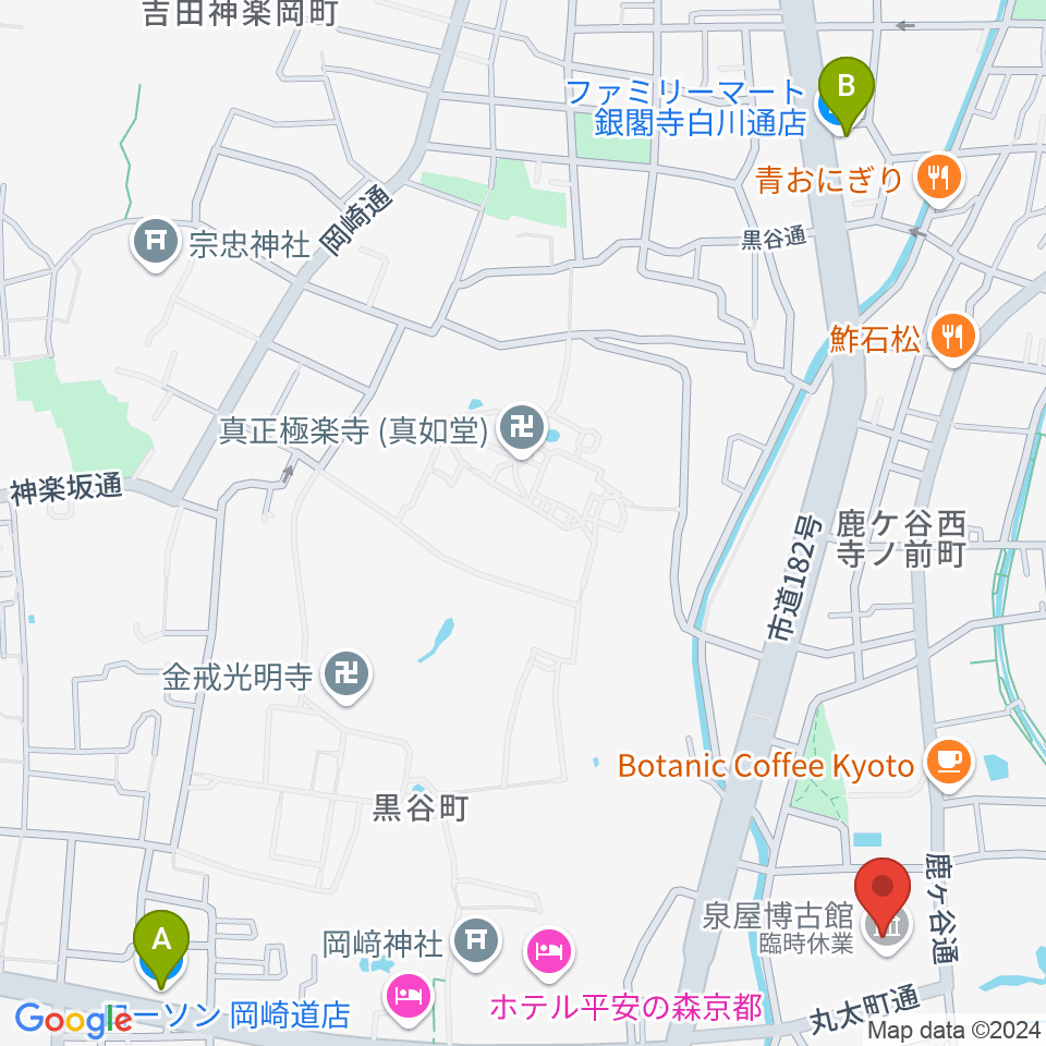 泉屋博古館周辺のコンビニエンスストア一覧地図