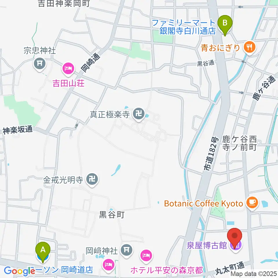 泉屋博古館周辺のコンビニエンスストア一覧地図