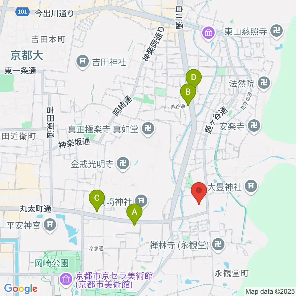 泉屋博古館周辺のコンビニエンスストア一覧地図