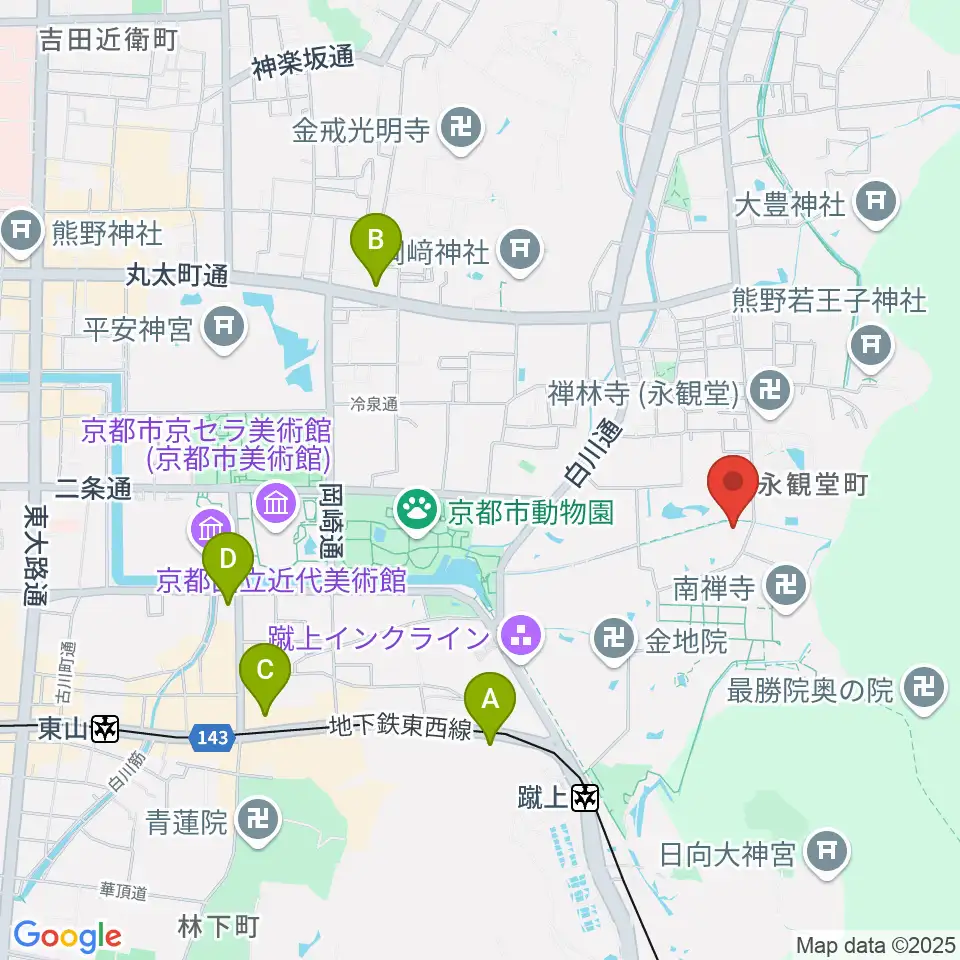 野村美術館周辺のコンビニエンスストア一覧地図