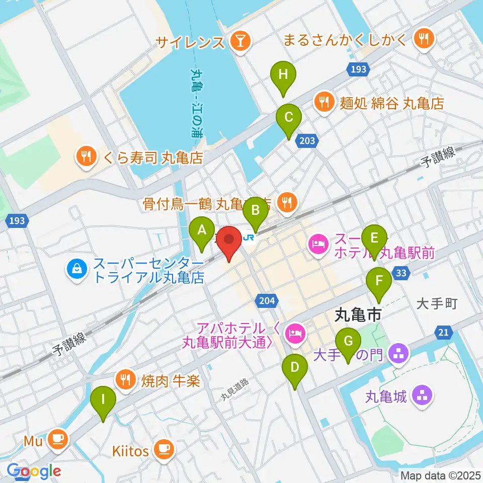 丸亀市猪熊弦一郎現代美術館(MIMOCA)周辺のコンビニエンスストア一覧地図