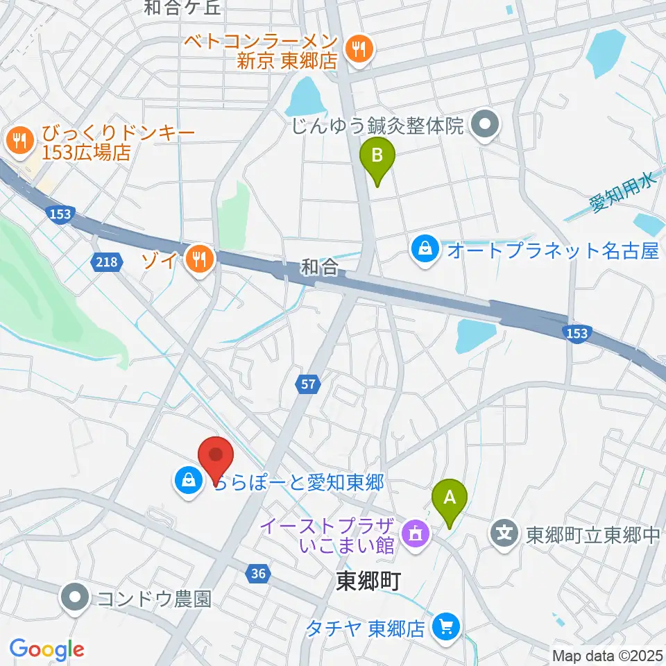 島村楽器ららぽーと愛知東郷店周辺のコンビニエンスストア一覧地図