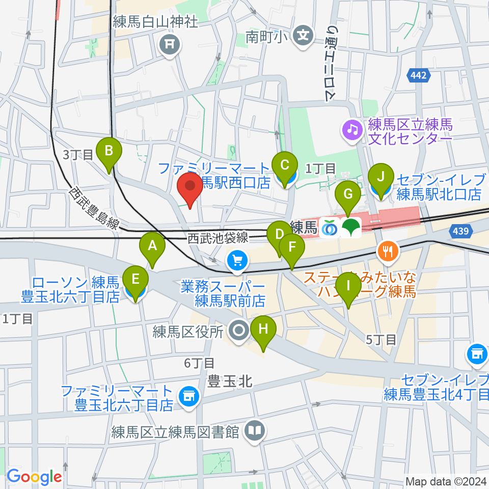 スタジオクレフ周辺のコンビニエンスストア一覧地図