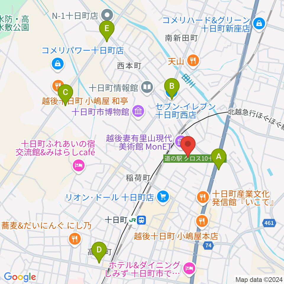 越後妻有里山現代美術館MonET周辺のコンビニエンスストア一覧地図