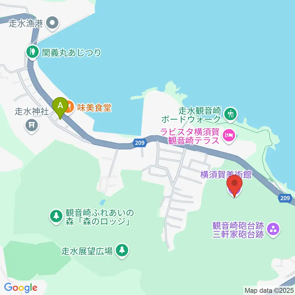 横須賀美術館周辺のコンビニエンスストア一覧地図