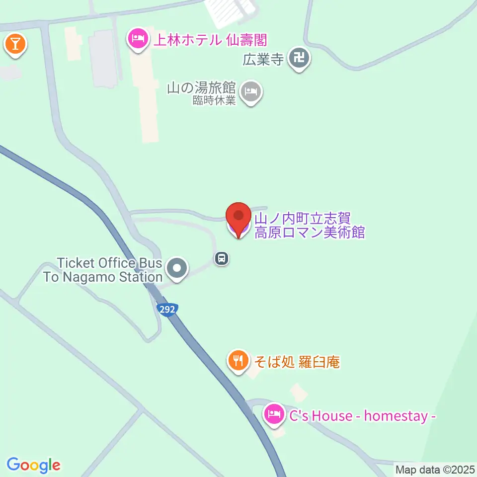 山ノ内町立志賀高原ロマン美術館周辺のコンビニエンスストア一覧地図