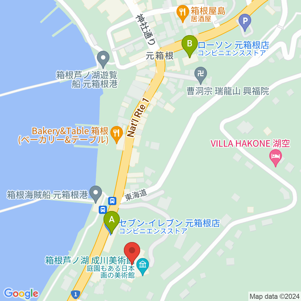 成川美術館周辺のコンビニエンスストア一覧地図