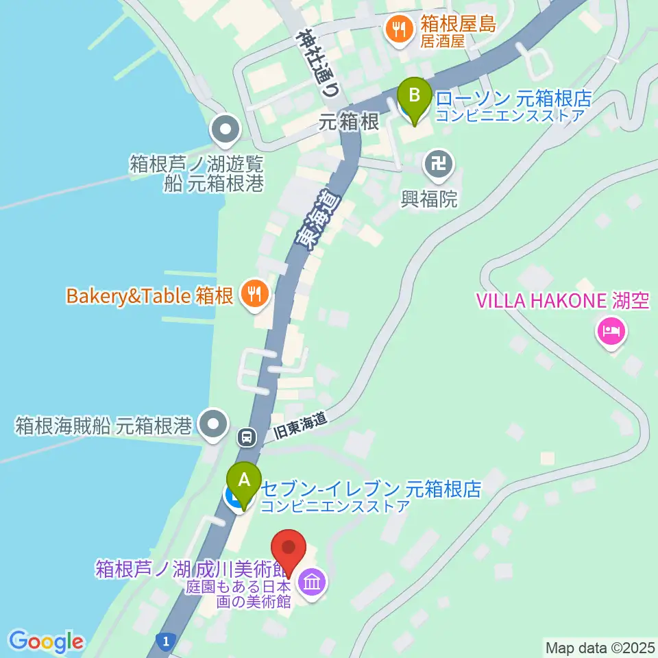 成川美術館周辺のコンビニエンスストア一覧地図