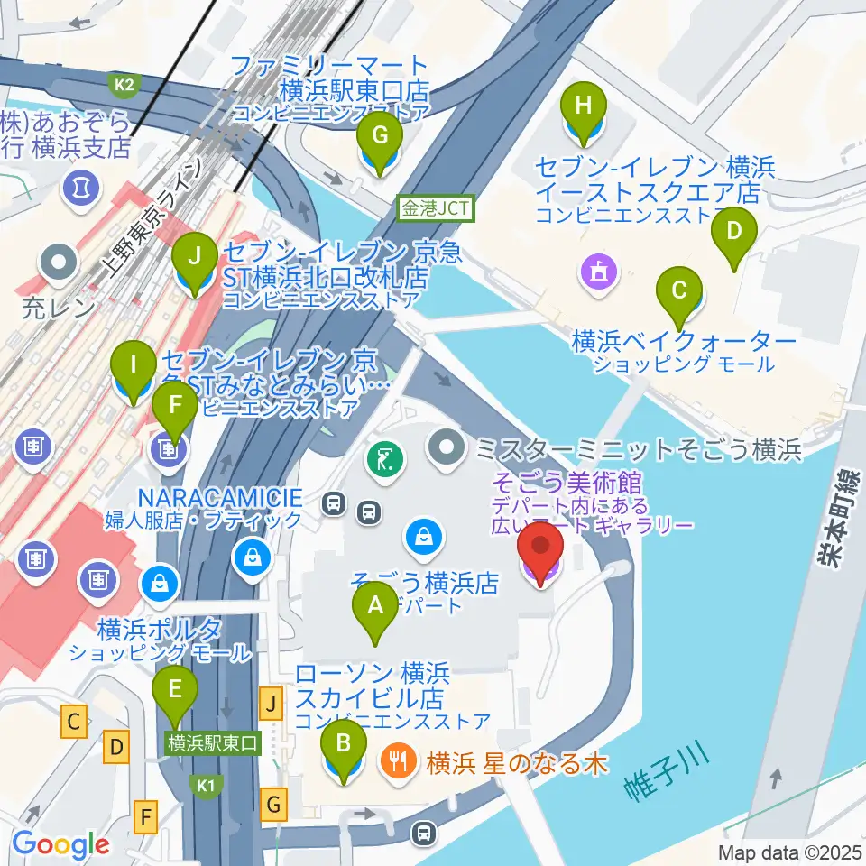 そごう美術館周辺のコンビニエンスストア一覧地図