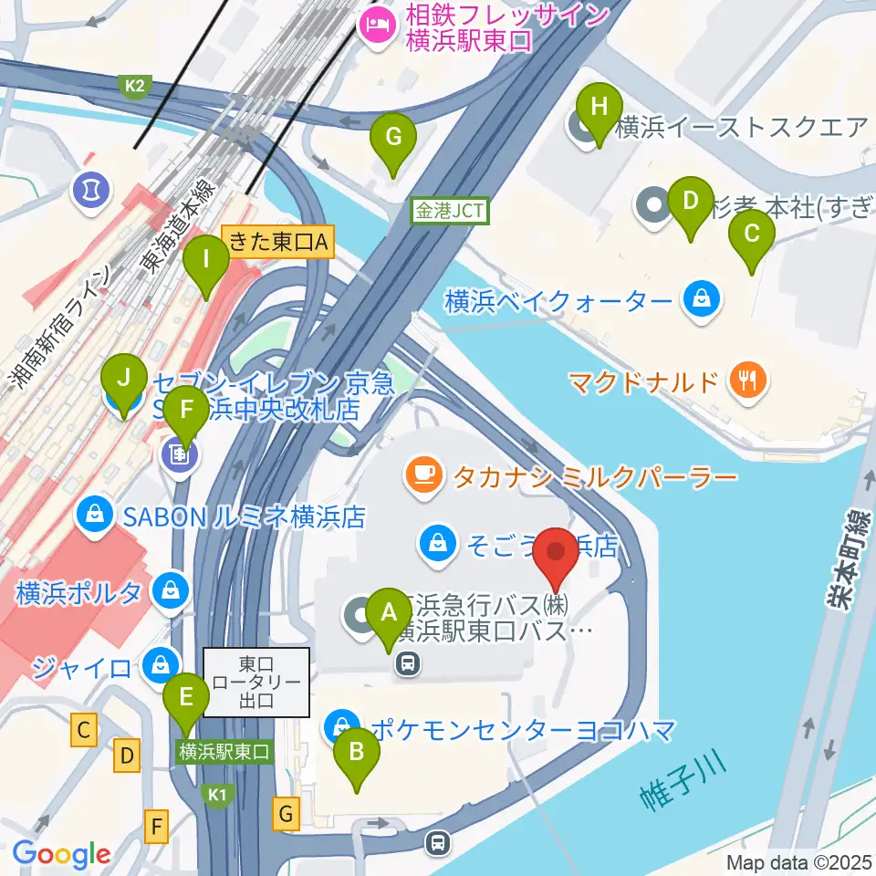そごう美術館周辺のコンビニエンスストア一覧地図