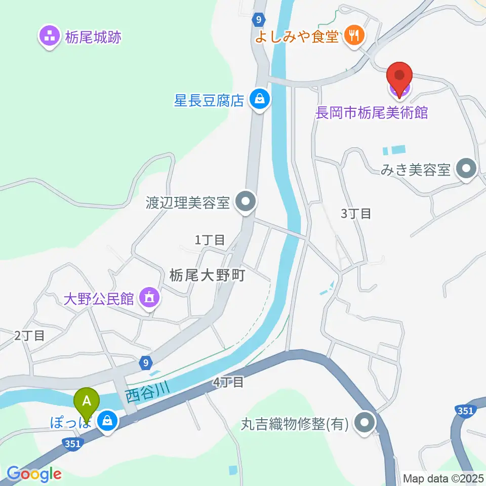 長岡市栃尾美術館周辺のコンビニエンスストア一覧地図