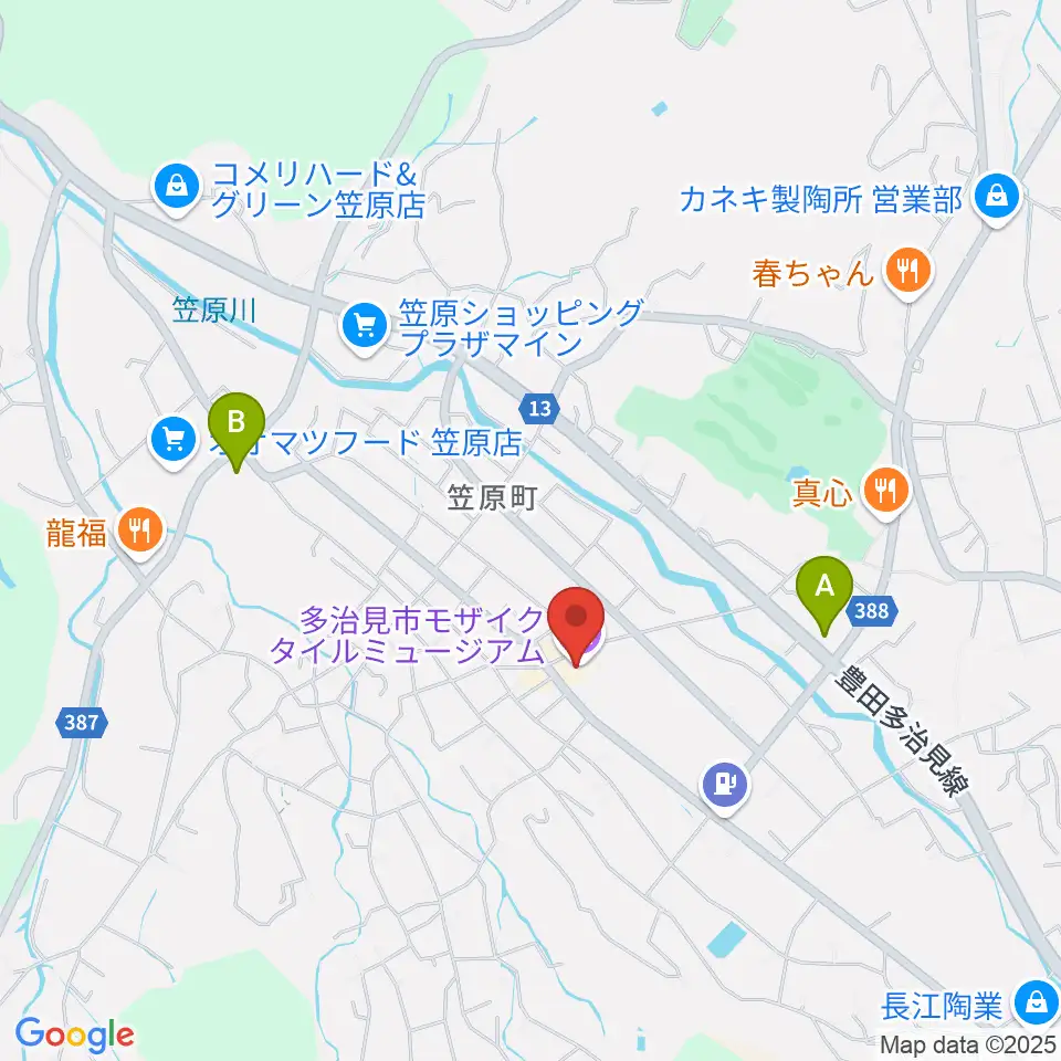 多治見市モザイクタイルミュージアム周辺のコンビニエンスストア一覧地図