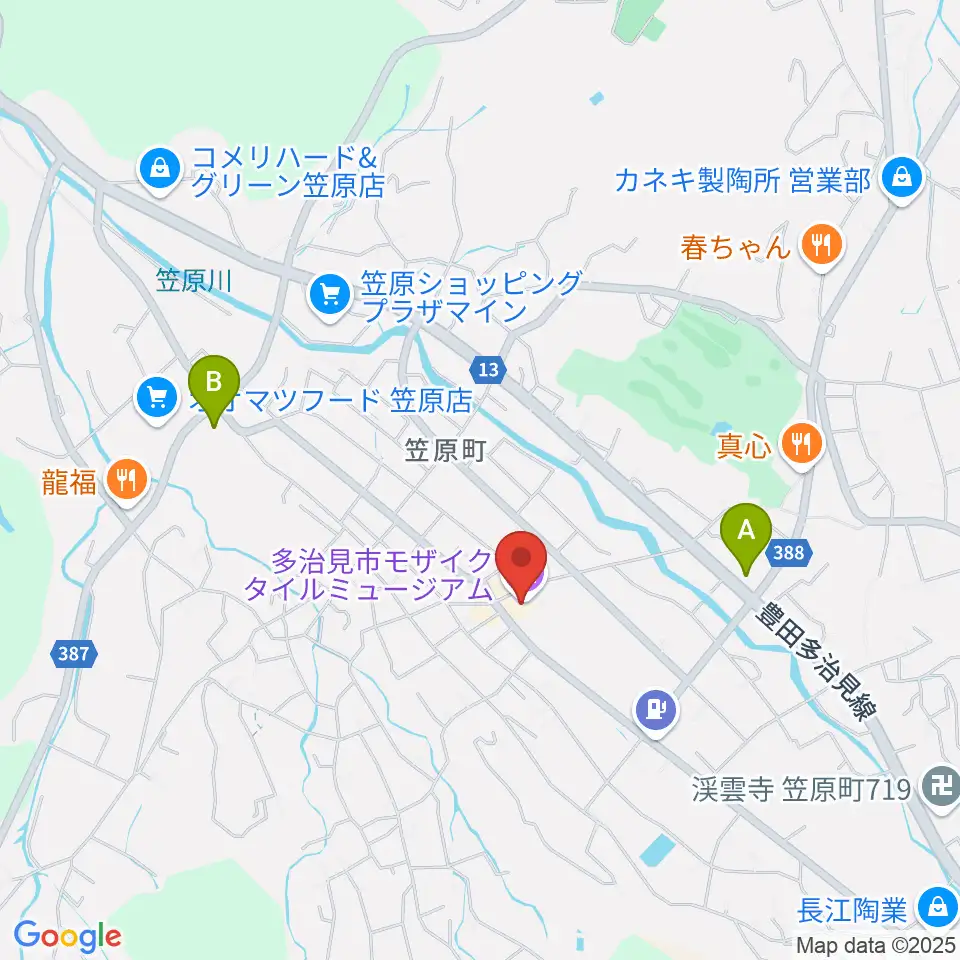 多治見市モザイクタイルミュージアム周辺のコンビニエンスストア一覧地図