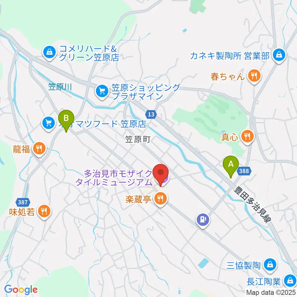 多治見市モザイクタイルミュージアム周辺のコンビニエンスストア一覧地図