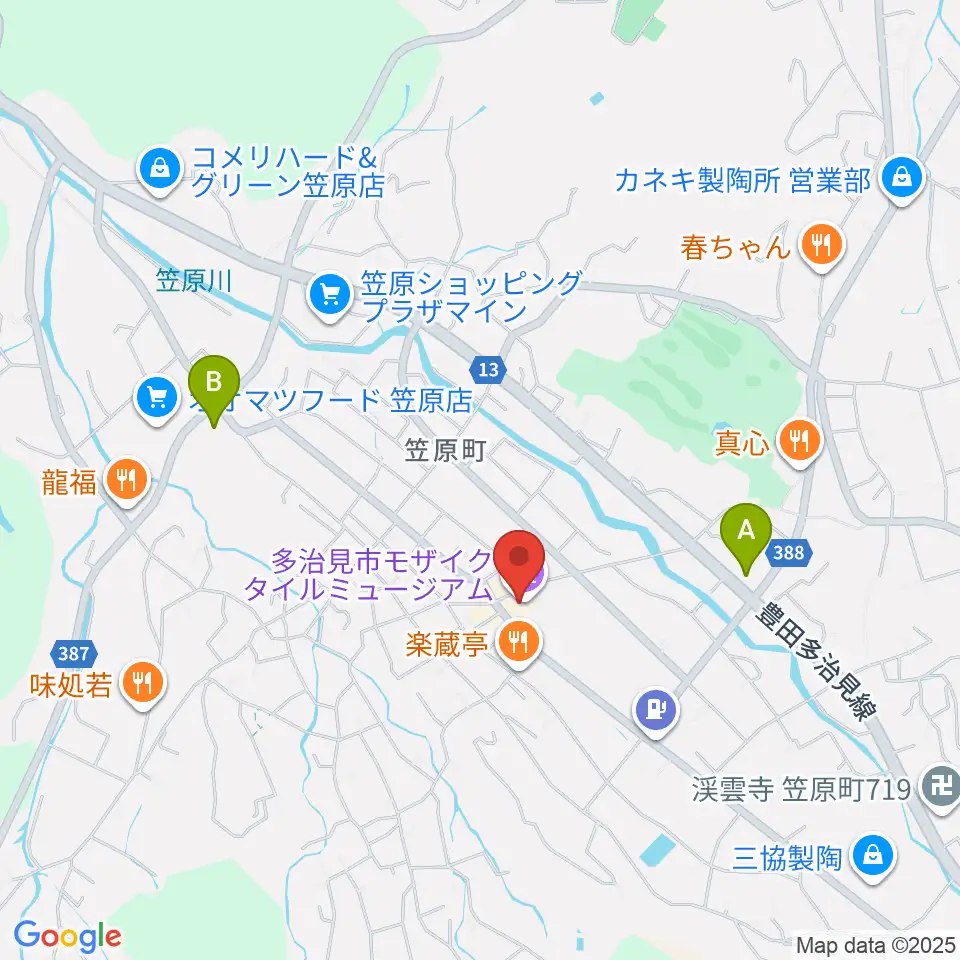 多治見市モザイクタイルミュージアム周辺のコンビニエンスストア一覧地図