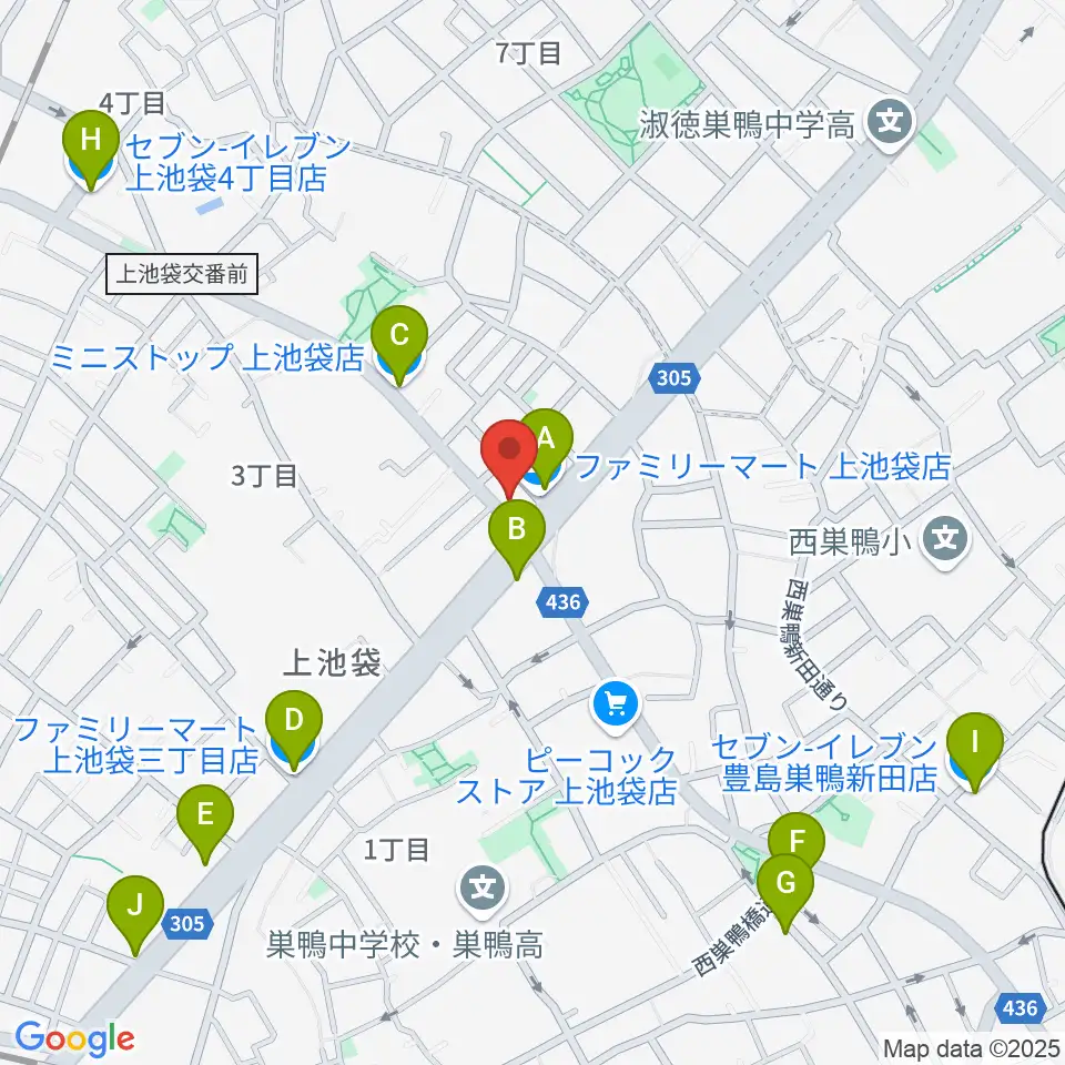 池袋STUDIO Dede周辺のコンビニエンスストア一覧地図