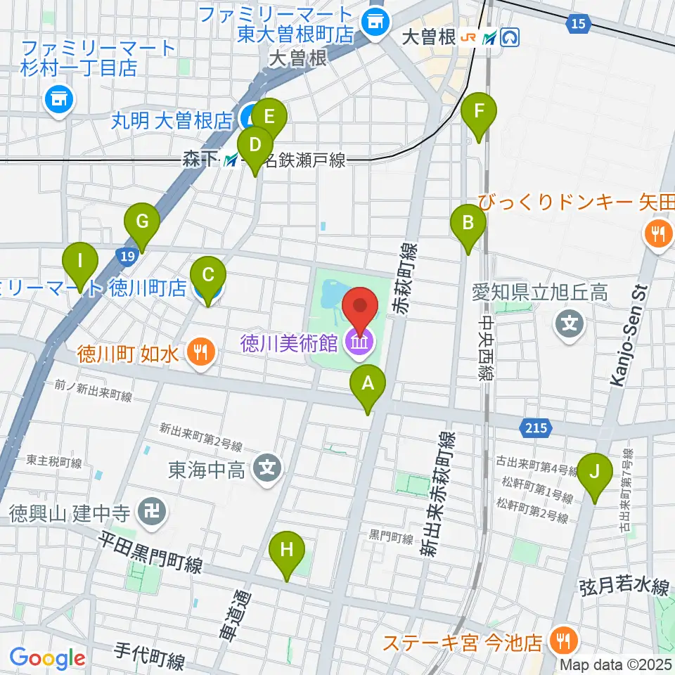 徳川美術館周辺のコンビニエンスストア一覧地図