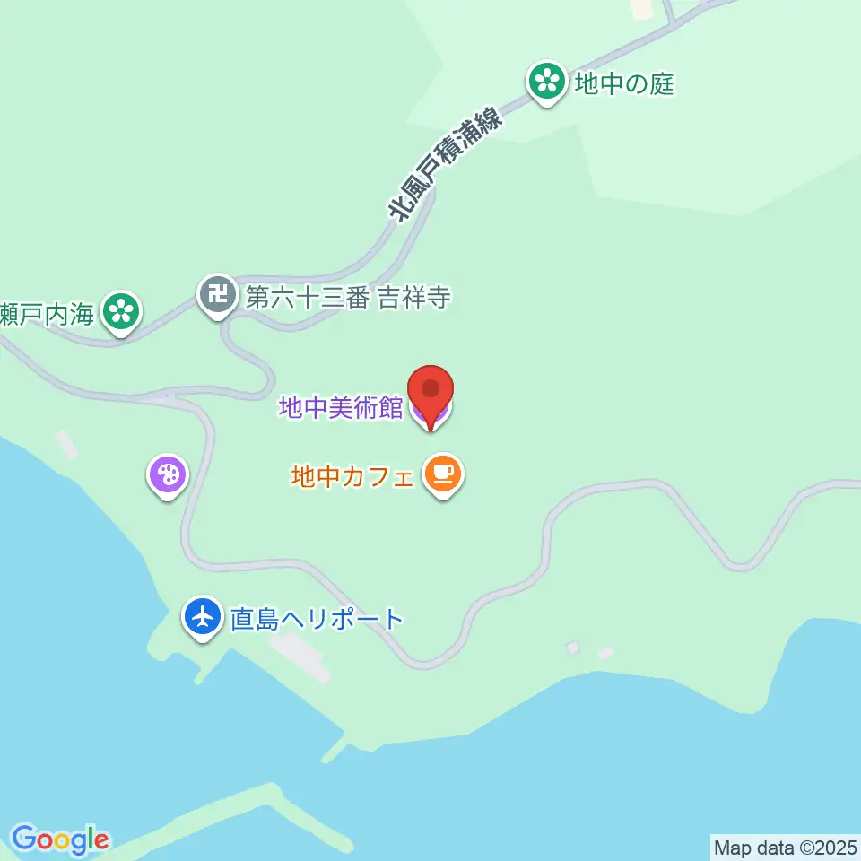 直島・地中美術館周辺のコンビニエンスストア一覧地図