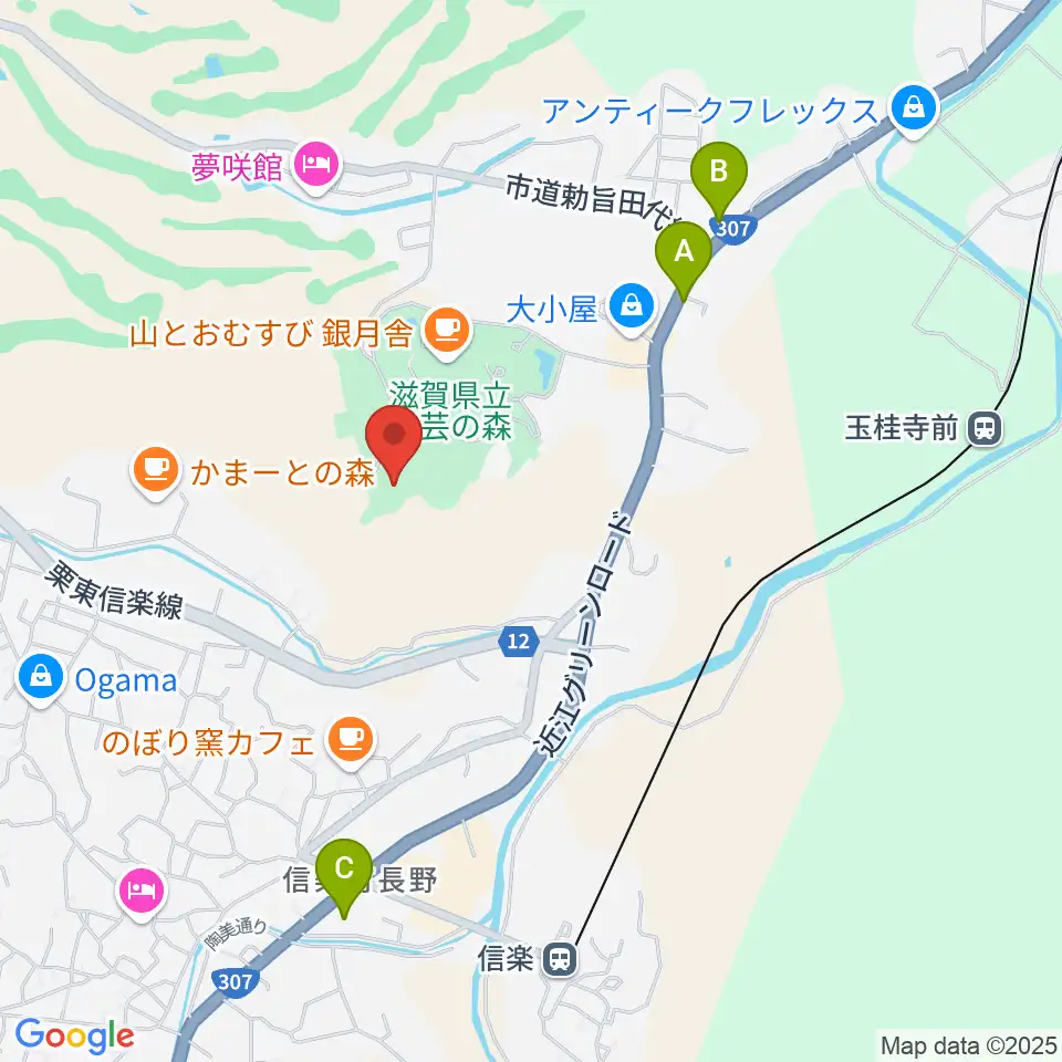滋賀県立陶芸の森陶芸館周辺のコンビニエンスストア一覧地図