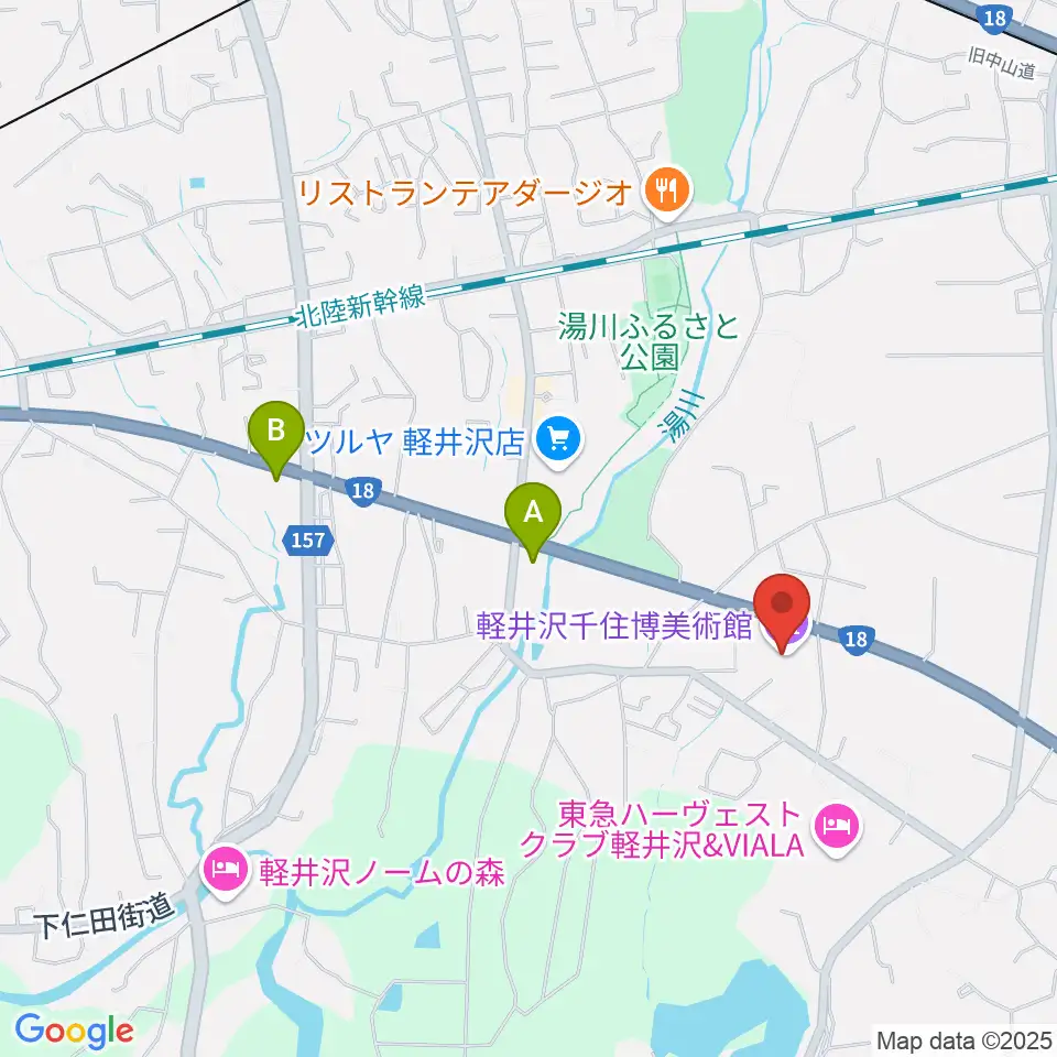 軽井沢千住博美術館周辺のコンビニエンスストア一覧地図