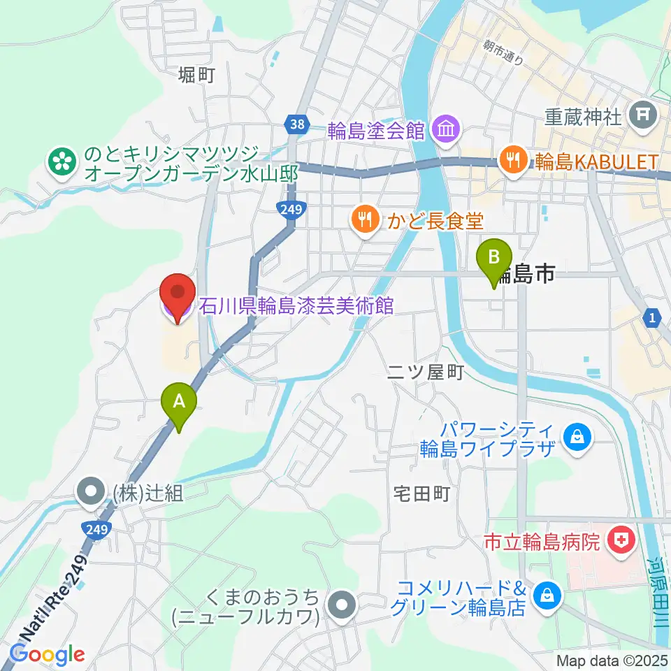 石川県輪島漆芸美術館周辺のコンビニエンスストア一覧地図