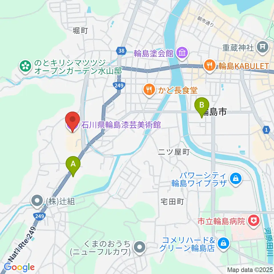石川県輪島漆芸美術館周辺のコンビニエンスストア一覧地図