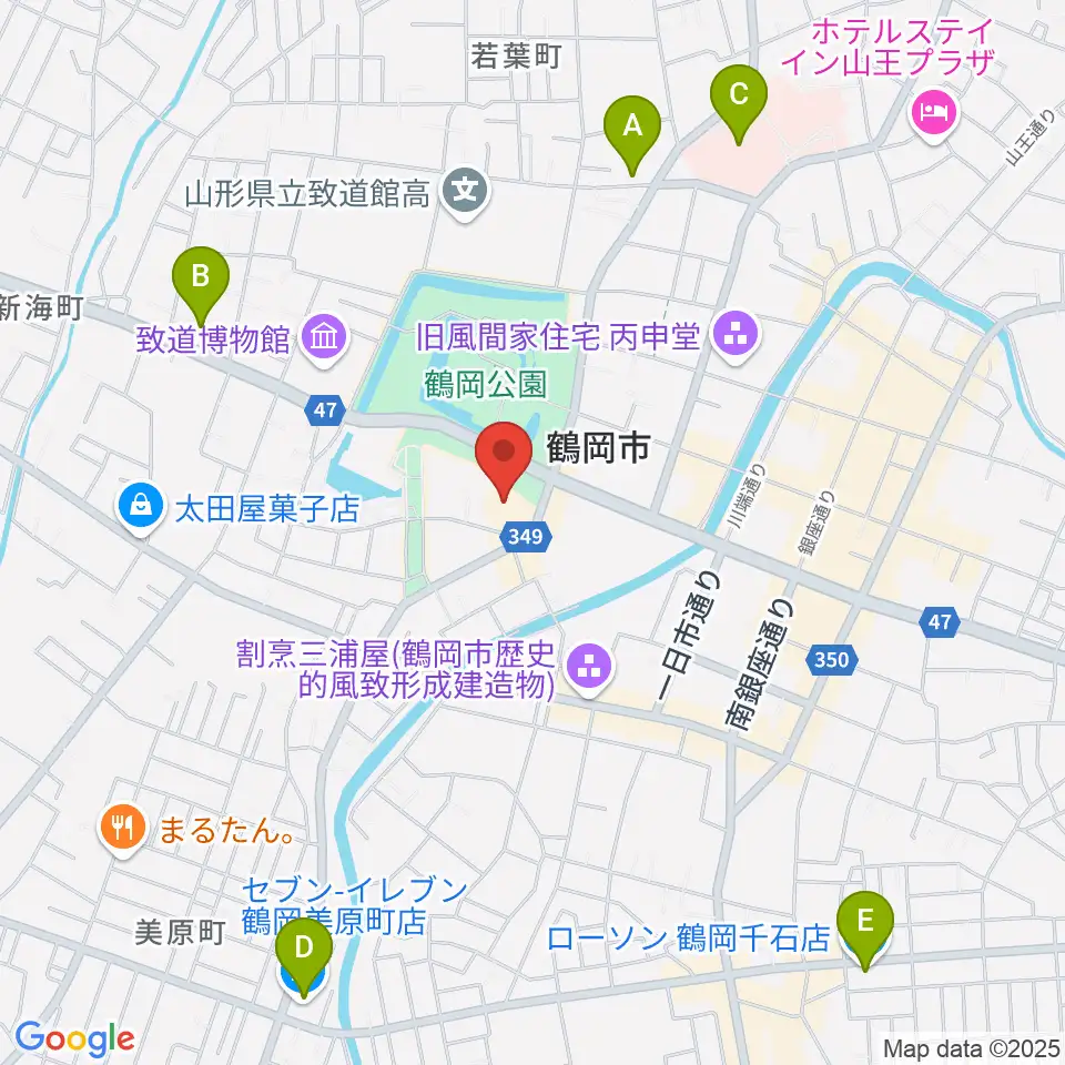 鶴岡アートフォーラム周辺のコンビニエンスストア一覧地図