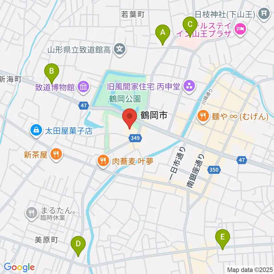 鶴岡アートフォーラム周辺のコンビニエンスストア一覧地図