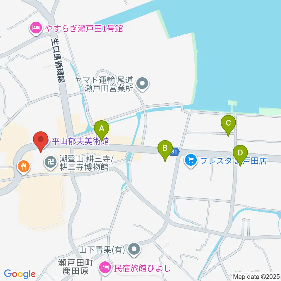 平山郁夫美術館周辺のコンビニエンスストア一覧地図