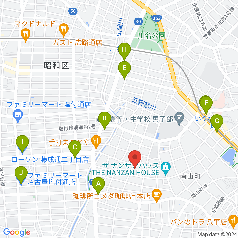 昭和美術館周辺のコンビニエンスストア一覧地図