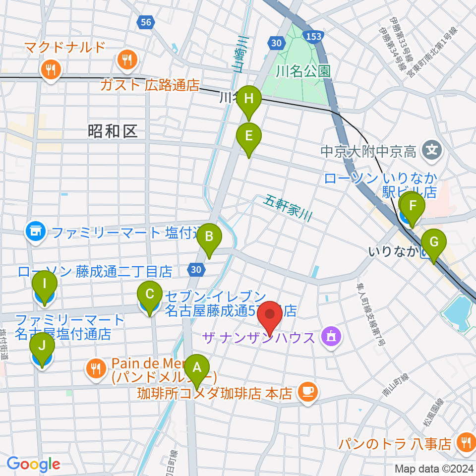 昭和美術館周辺のコンビニエンスストア一覧地図