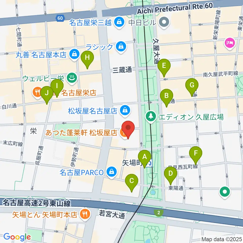 松坂屋美術館周辺のコンビニエンスストア一覧地図