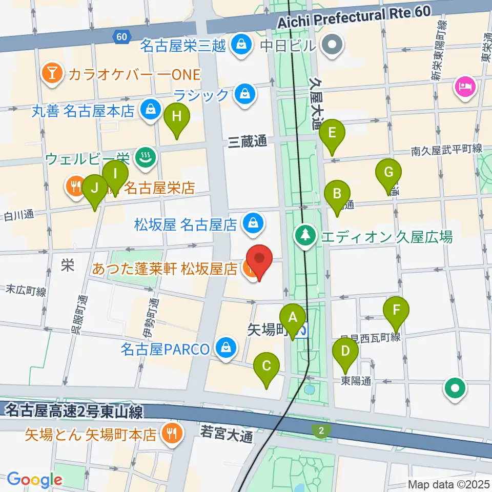 松坂屋美術館周辺のコンビニエンスストア一覧地図