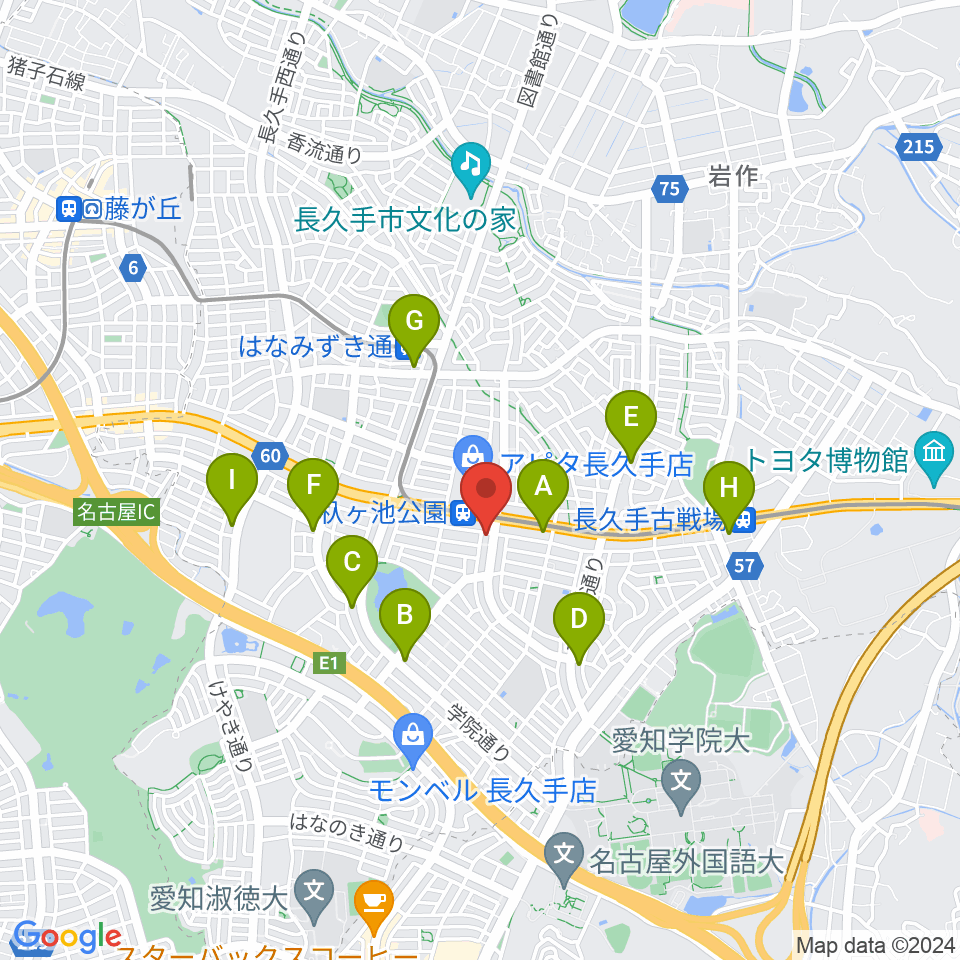 名都美術館周辺のコンビニエンスストア一覧地図