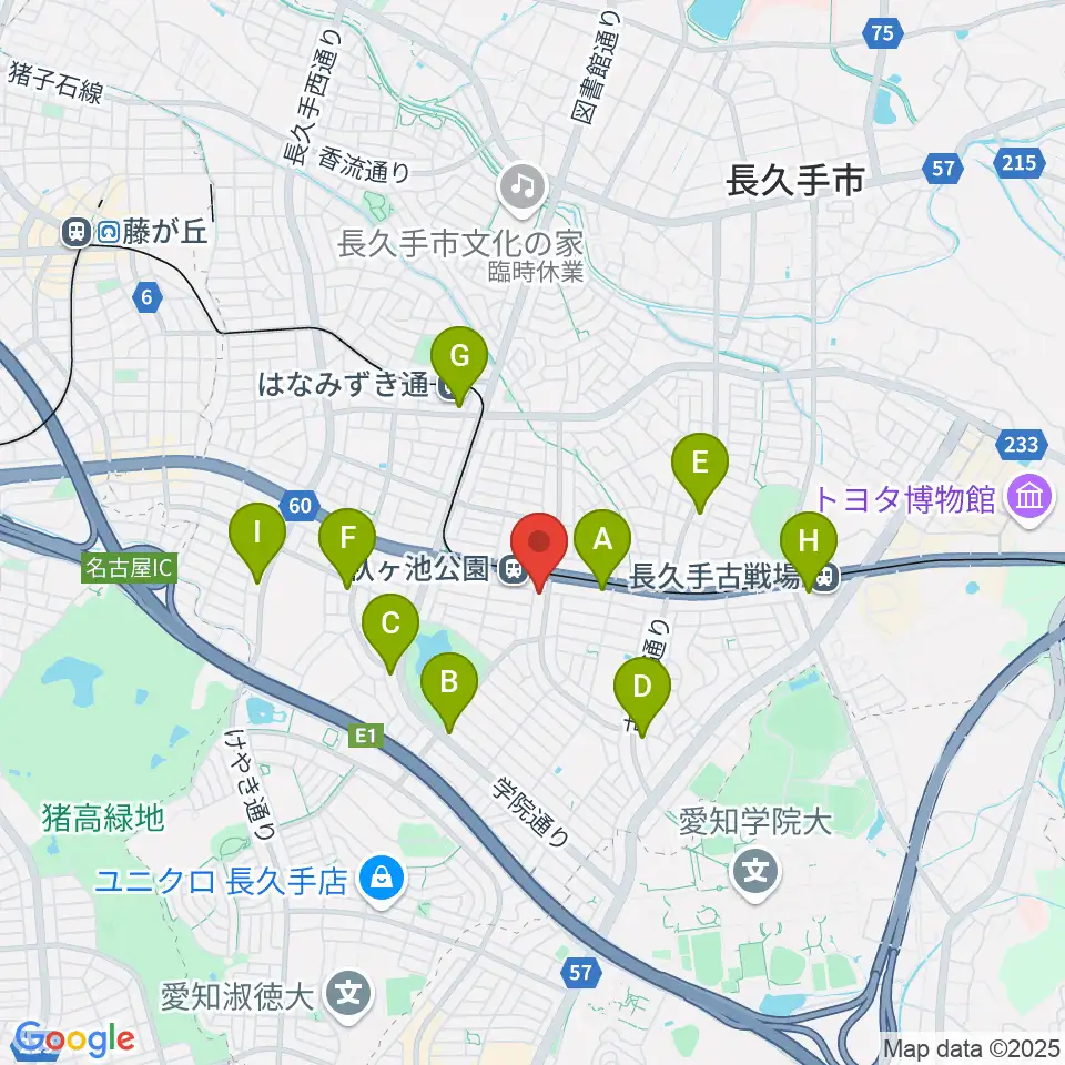 名都美術館周辺のコンビニエンスストア一覧地図