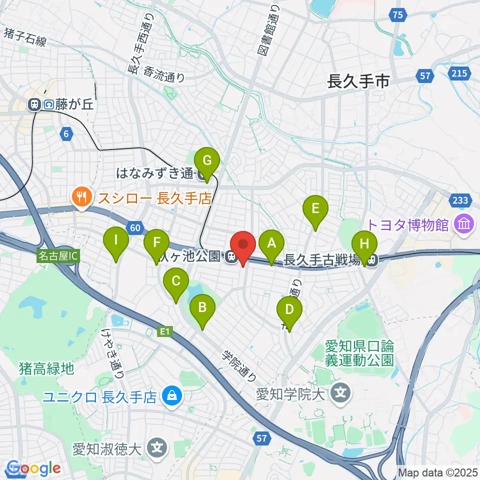 名都美術館周辺のコンビニエンスストア一覧地図