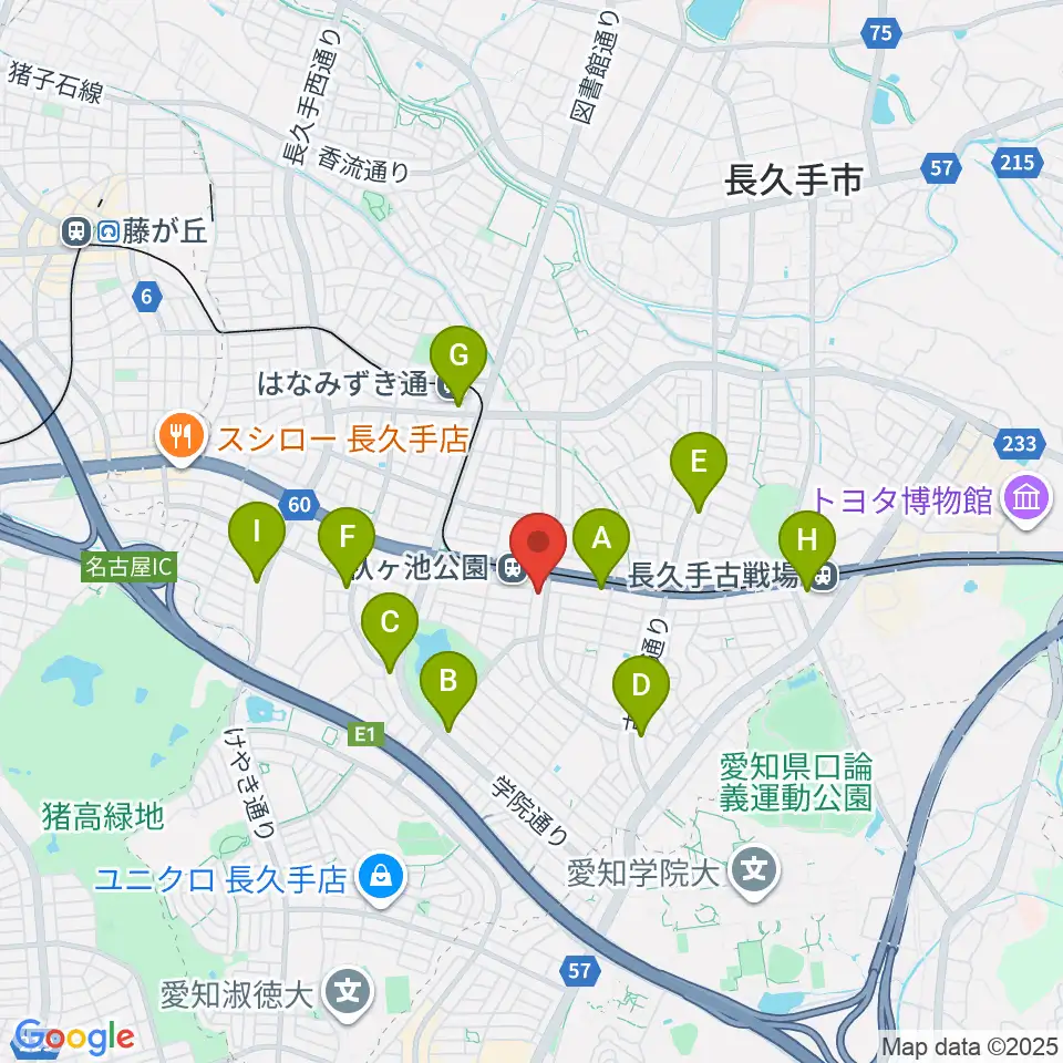 名都美術館周辺のコンビニエンスストア一覧地図