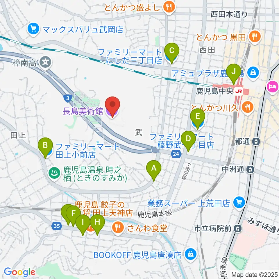 長島美術館周辺のコンビニエンスストア一覧地図
